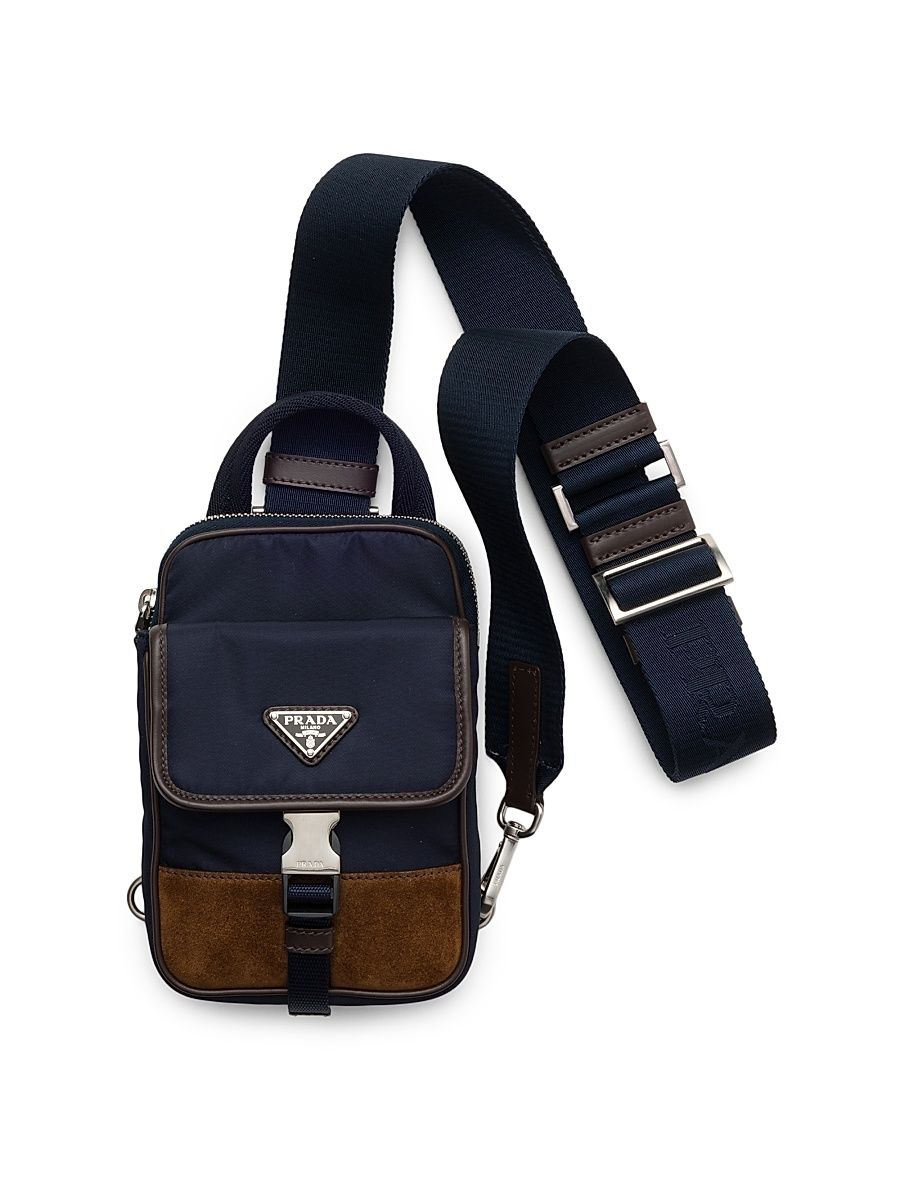 Women's Re-Nylon and Leather Smartphone Case - Blue