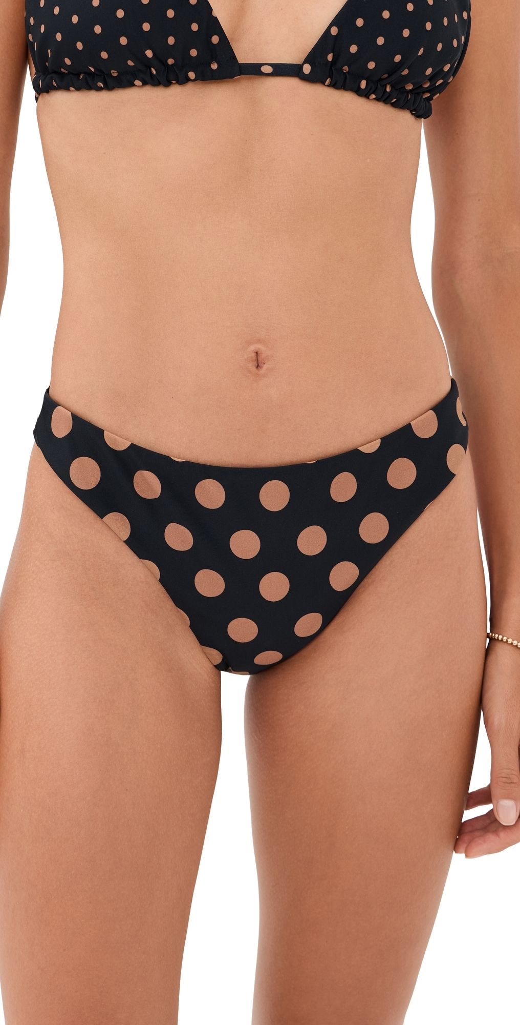 SIMONMILLER Bwai Bikini Bottoms BLACK/TAN POLKA DOT XL