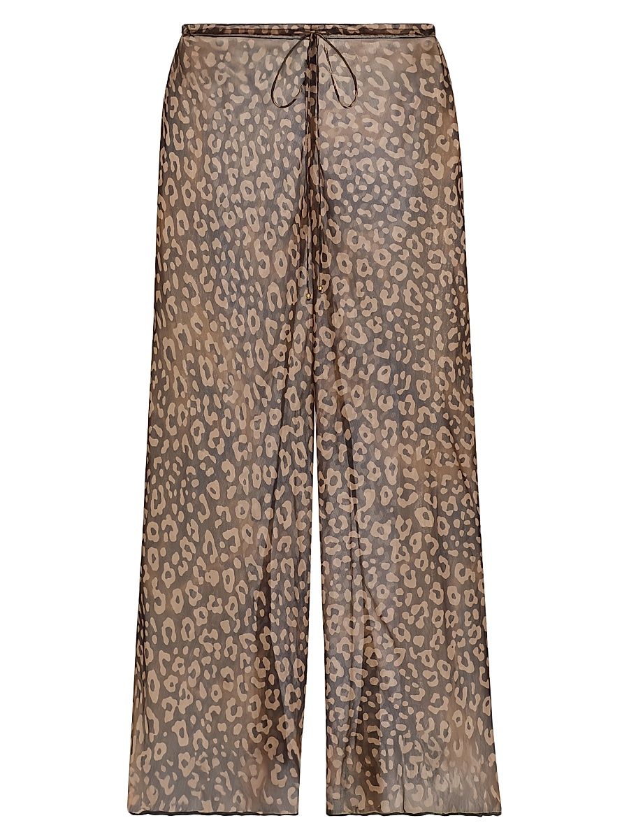 Women's Alayna Leopard Print Cover-Up Pants - Dark Leopard - Size Large