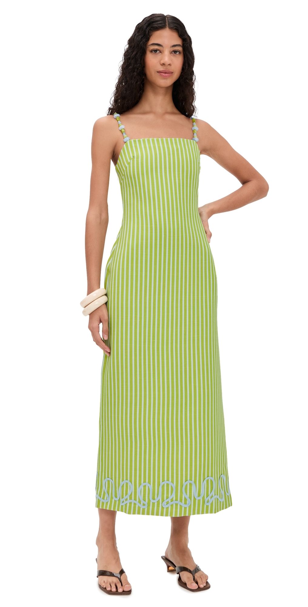 The Wolf Gang Elm Maxi Dress Peppermint Stripe S