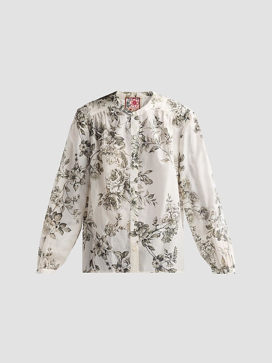 Women's Petunia Printed Blouse - Sunlight Garden - Size XL