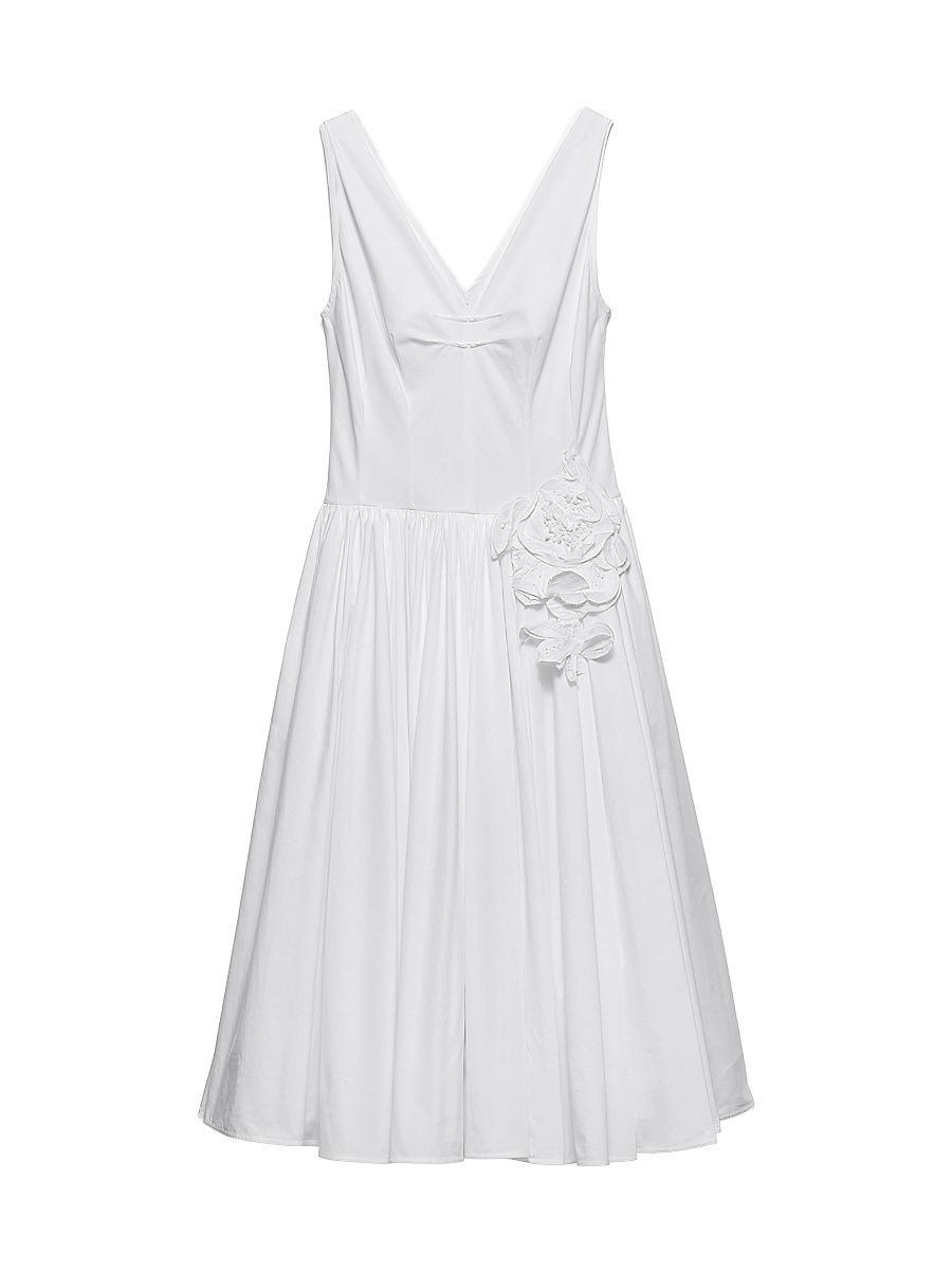 Women's Cotton Poplin Dress - White - Size 12