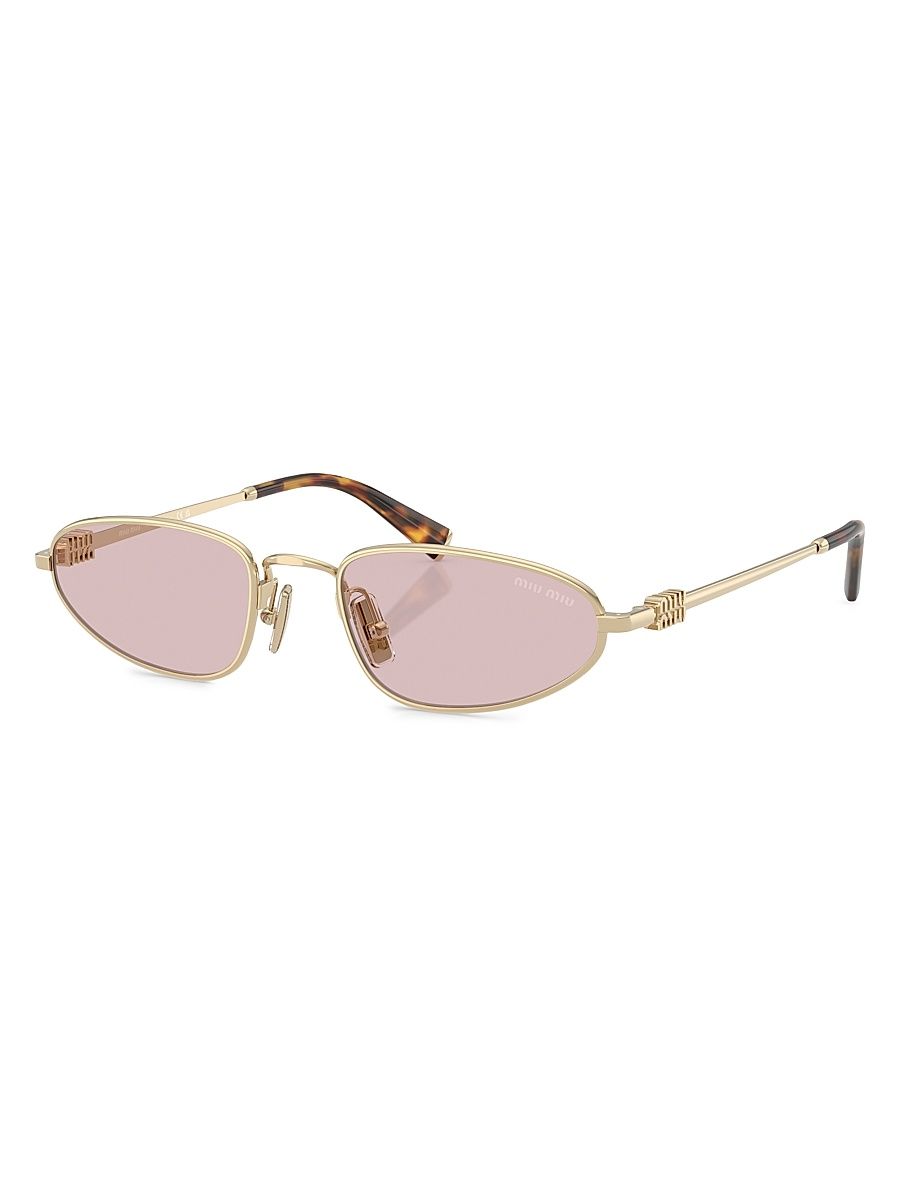 Women's 52MM Oval Sunglasses - Pale Gold Pink