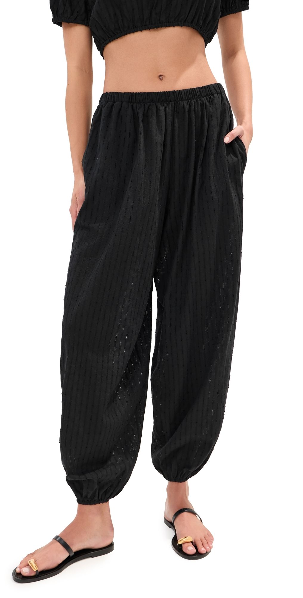 LE BOP Andi Oversized Eyelet Pants Black XXL