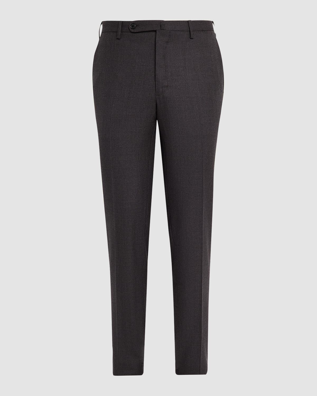 Men & apos;s Micro-Houndstooth Wool and Cashmere Trousers