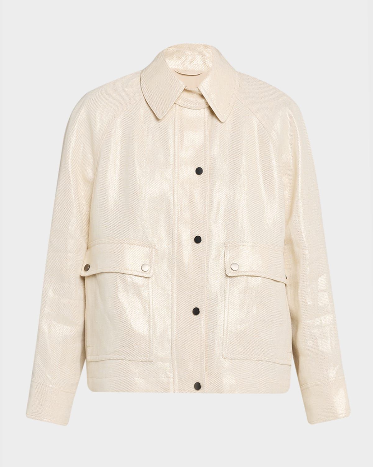 Shiny Bull Linen Straight-Leg Ankle Trousers