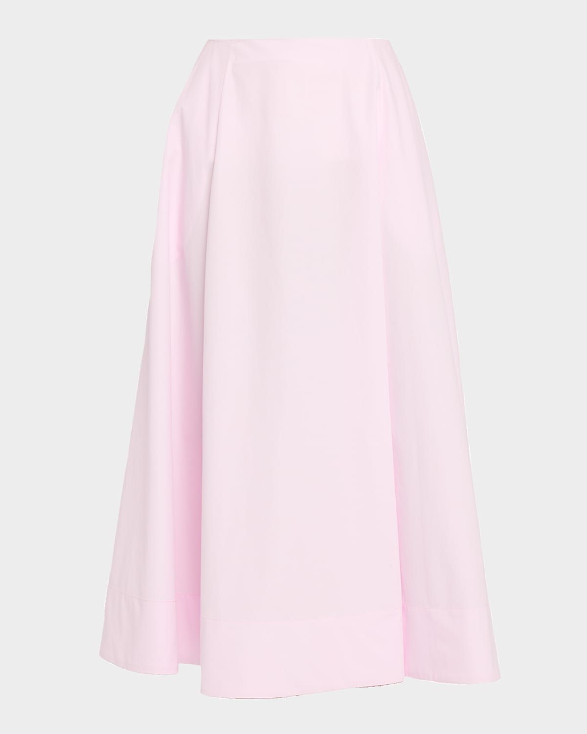 Rene Cotton Poplin A-Line Midi Skirt