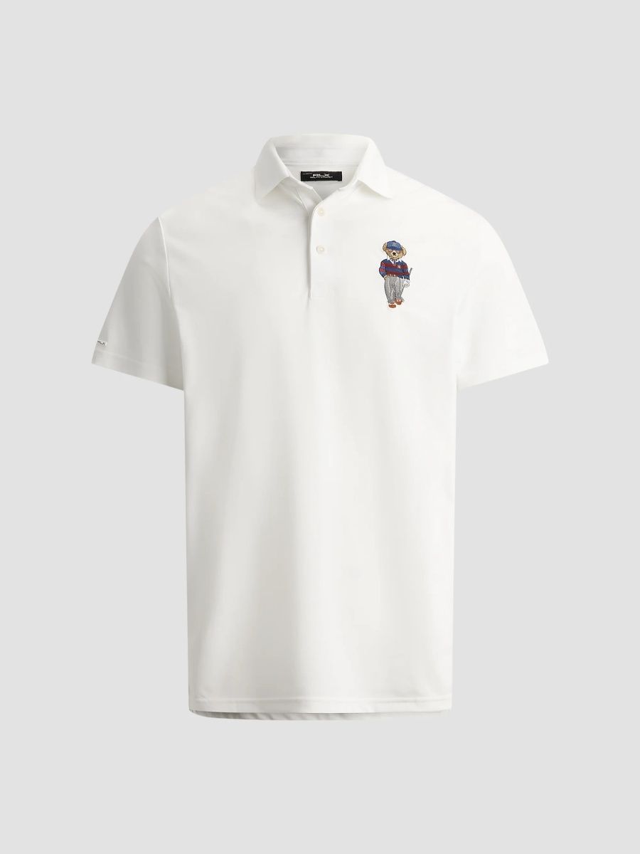 RLX Ralph Lauren Men's Airtech Pique Knit Polo Shirt - Ceramic White - Size Large