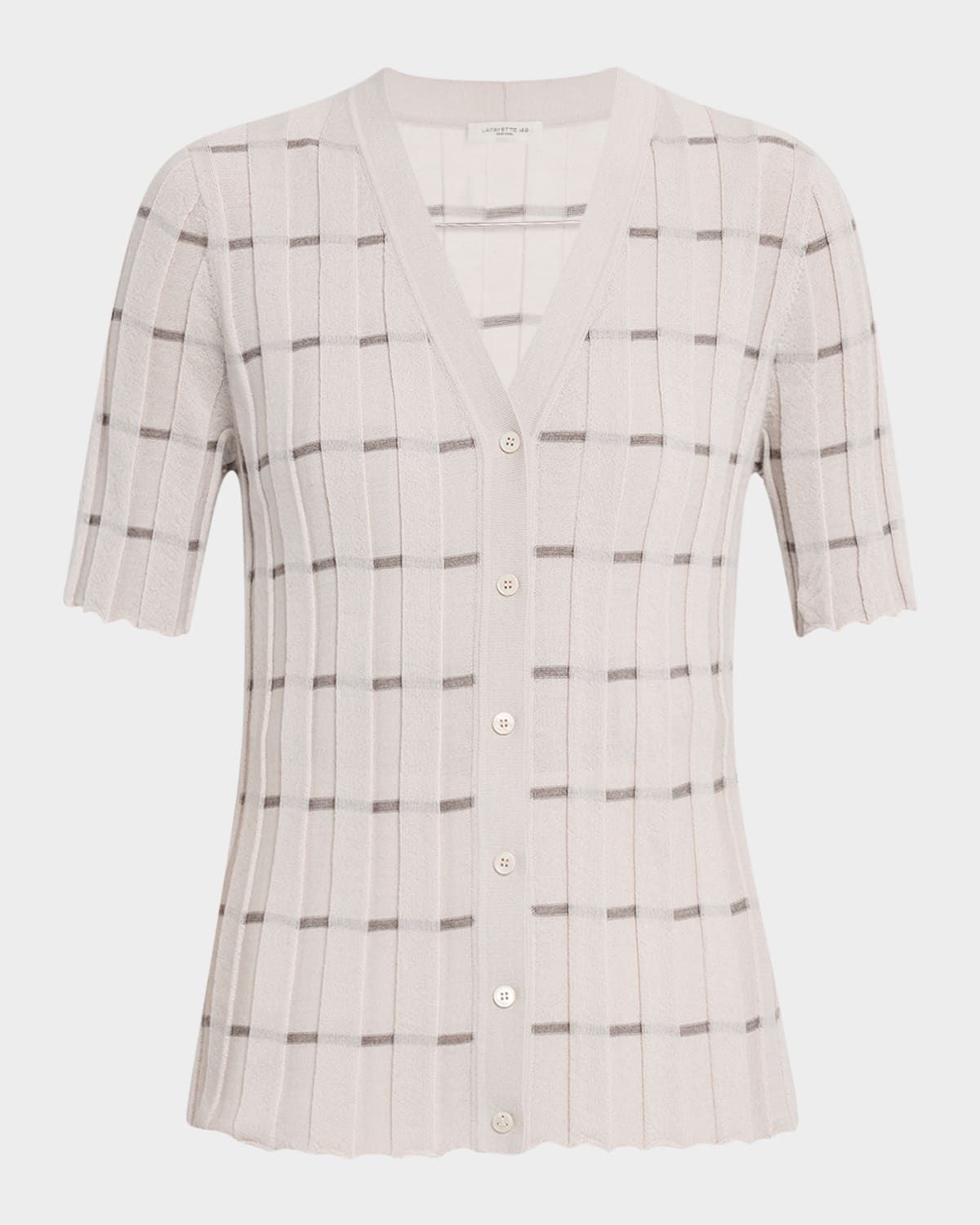 Striped Cashmere Rib Cardigan