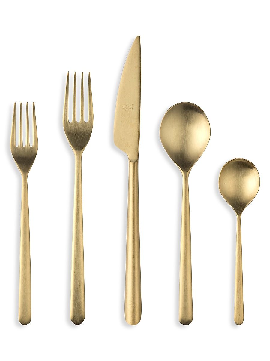 Linea Oro 5-Piece Flatware Set - Ice Gold