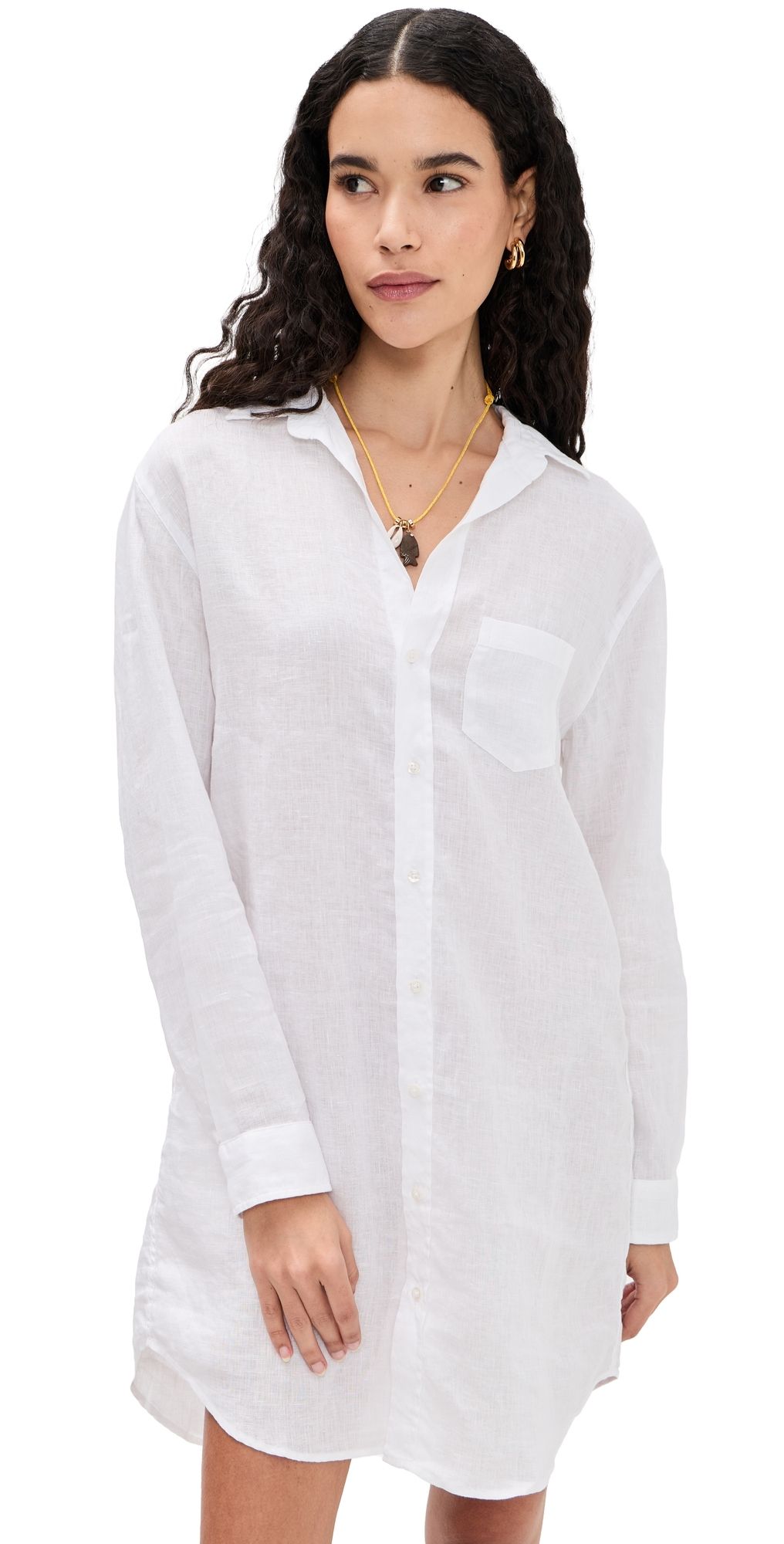 Frank & Eileen Classic Shirtdress White M