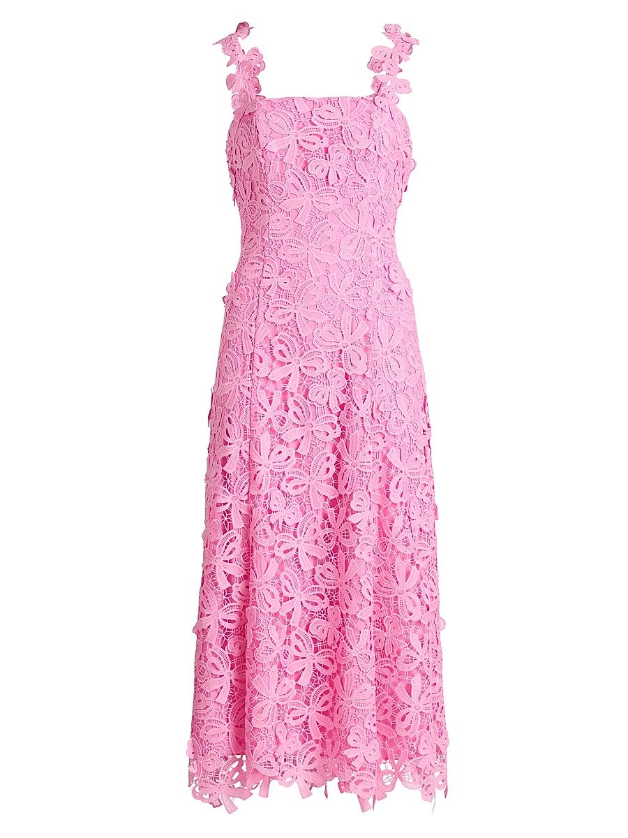 Women's Gabrielle Floral Lace Midi-Dress - Bubble Gum - Size XXL