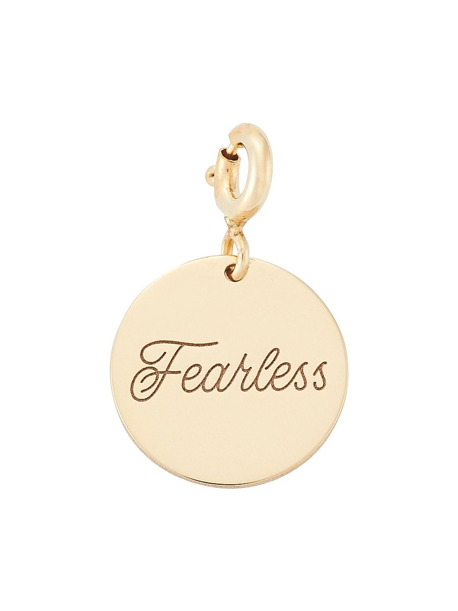 Women's 14K Yellow Gold 'Fearless' Disc Charm - Yellow Gold