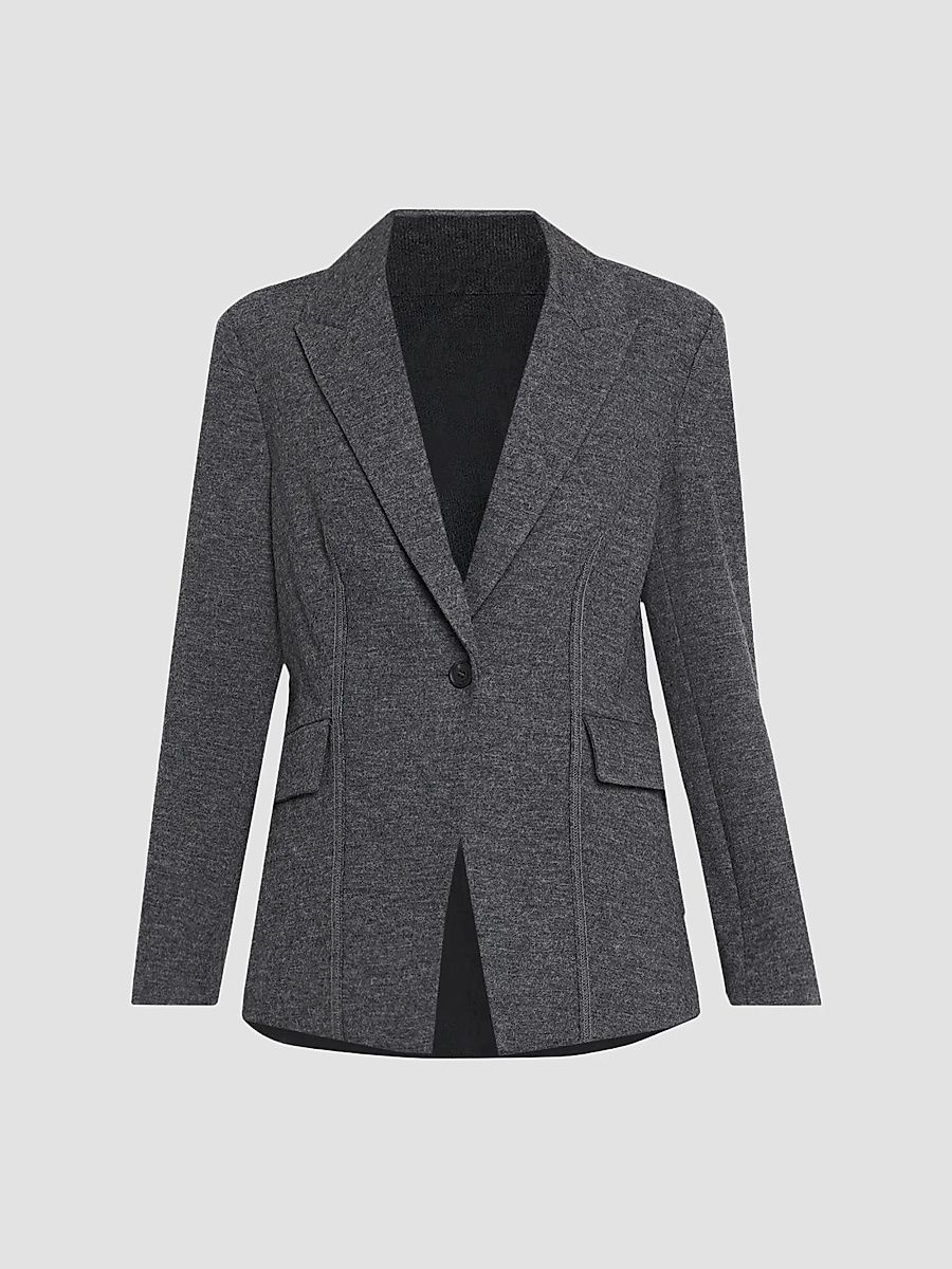 Women's Auden Virgin Wool-Blend Blazer - Dark Charcoal - Size 14