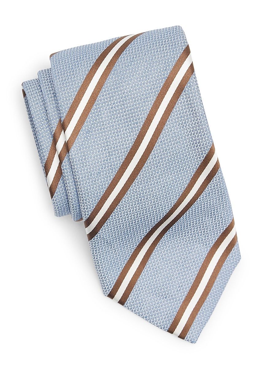Men's Repp Striped Silk Tie - Blue