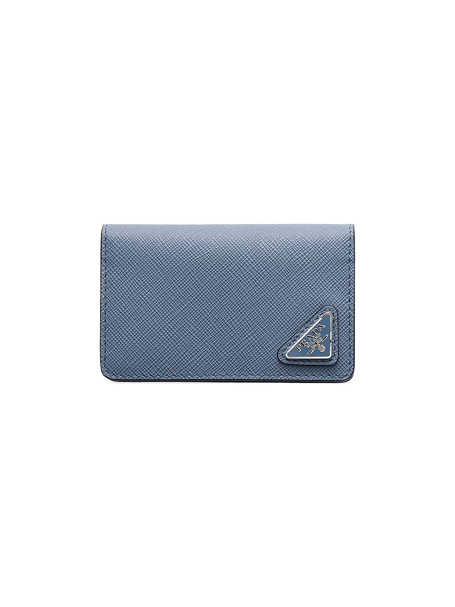 Men's Saffiano Leather Card Holder - Blue