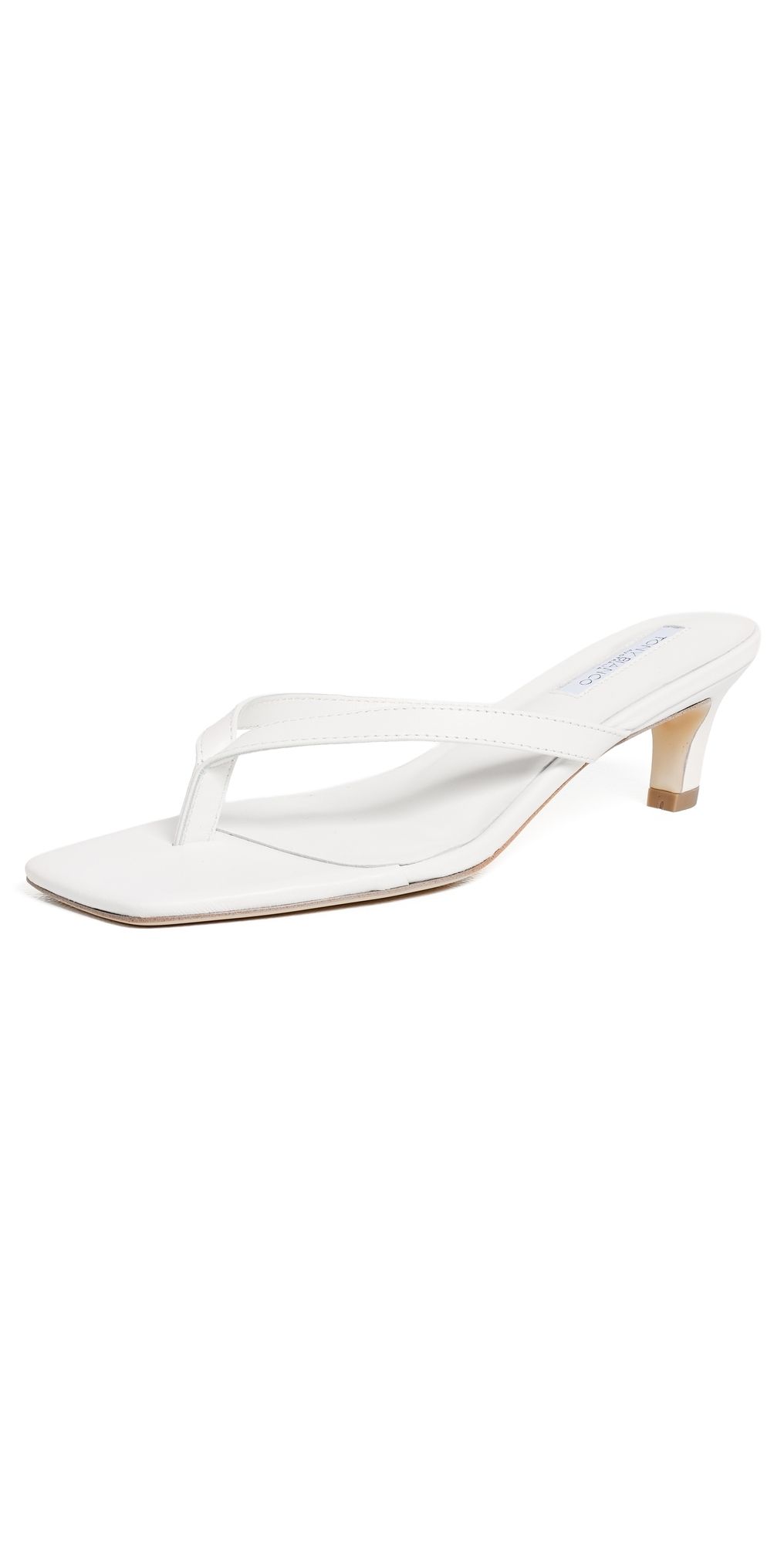 Tony Bianco Topaz Heeled Thong Sandals White Nappa 10