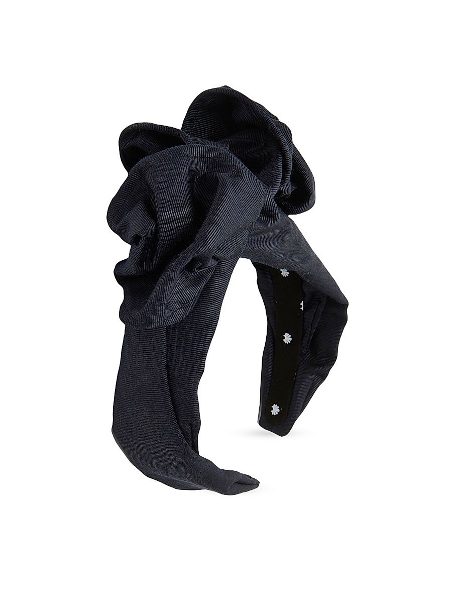 Women's Crawford Moire Ruffled Headband - Jet