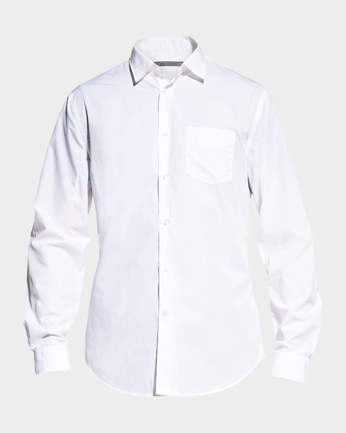 Men & apos;s Solid Point-Collar Sport Shirt