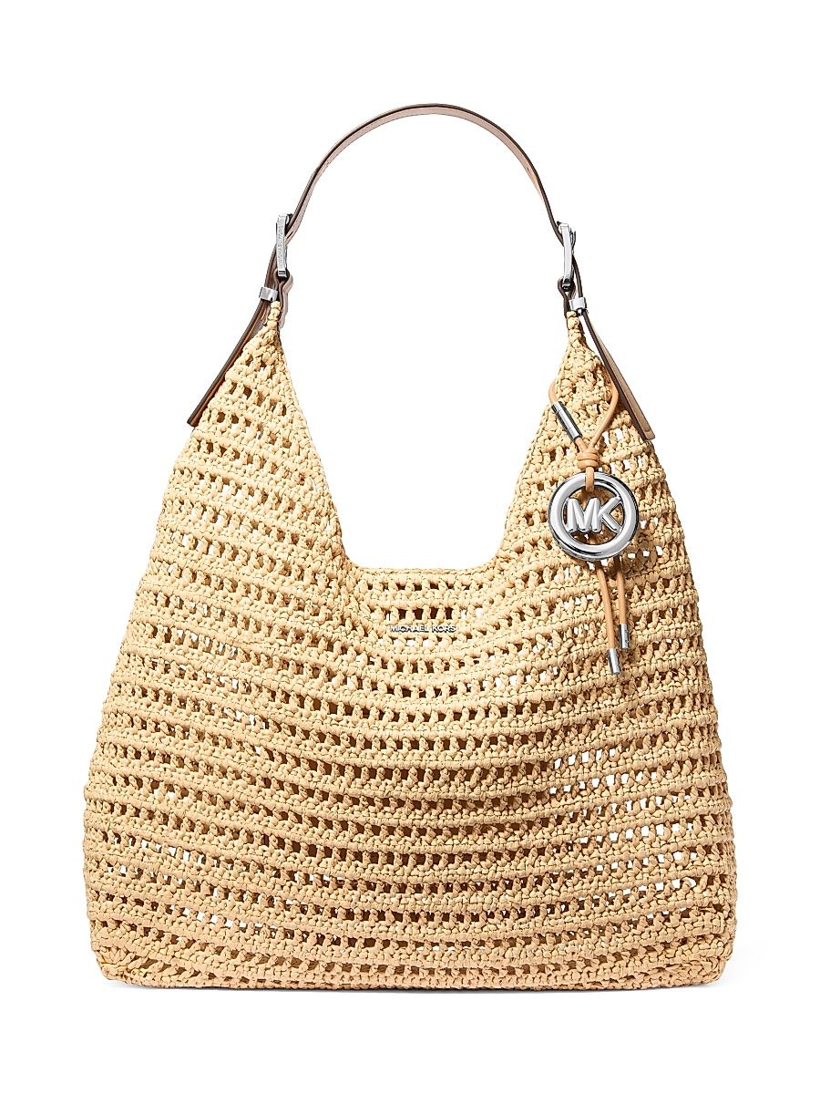 Women's Large Logo Crochet Hobo Bag - Natural Peanut