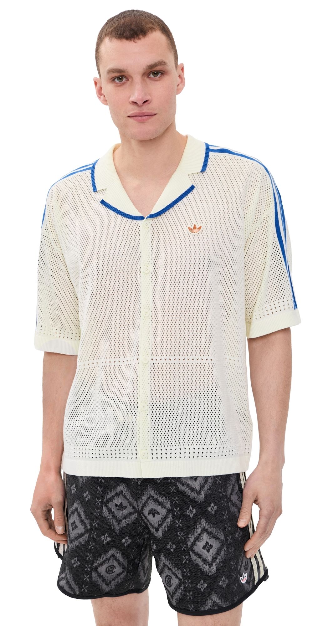 adidas Knitted Resort Shirt Off White S