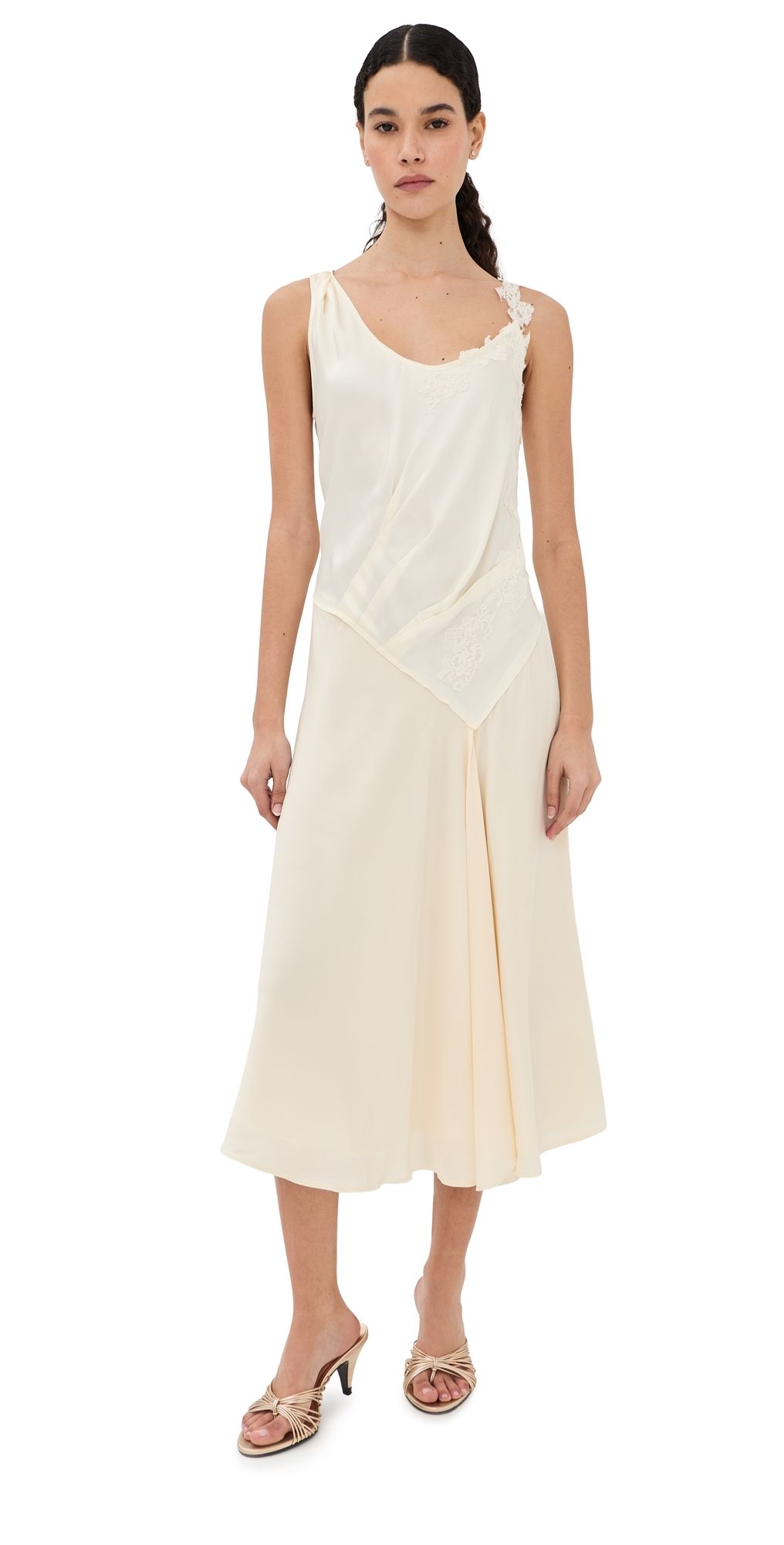 Victoria Beckham Lace Strap Dress Ivory 10