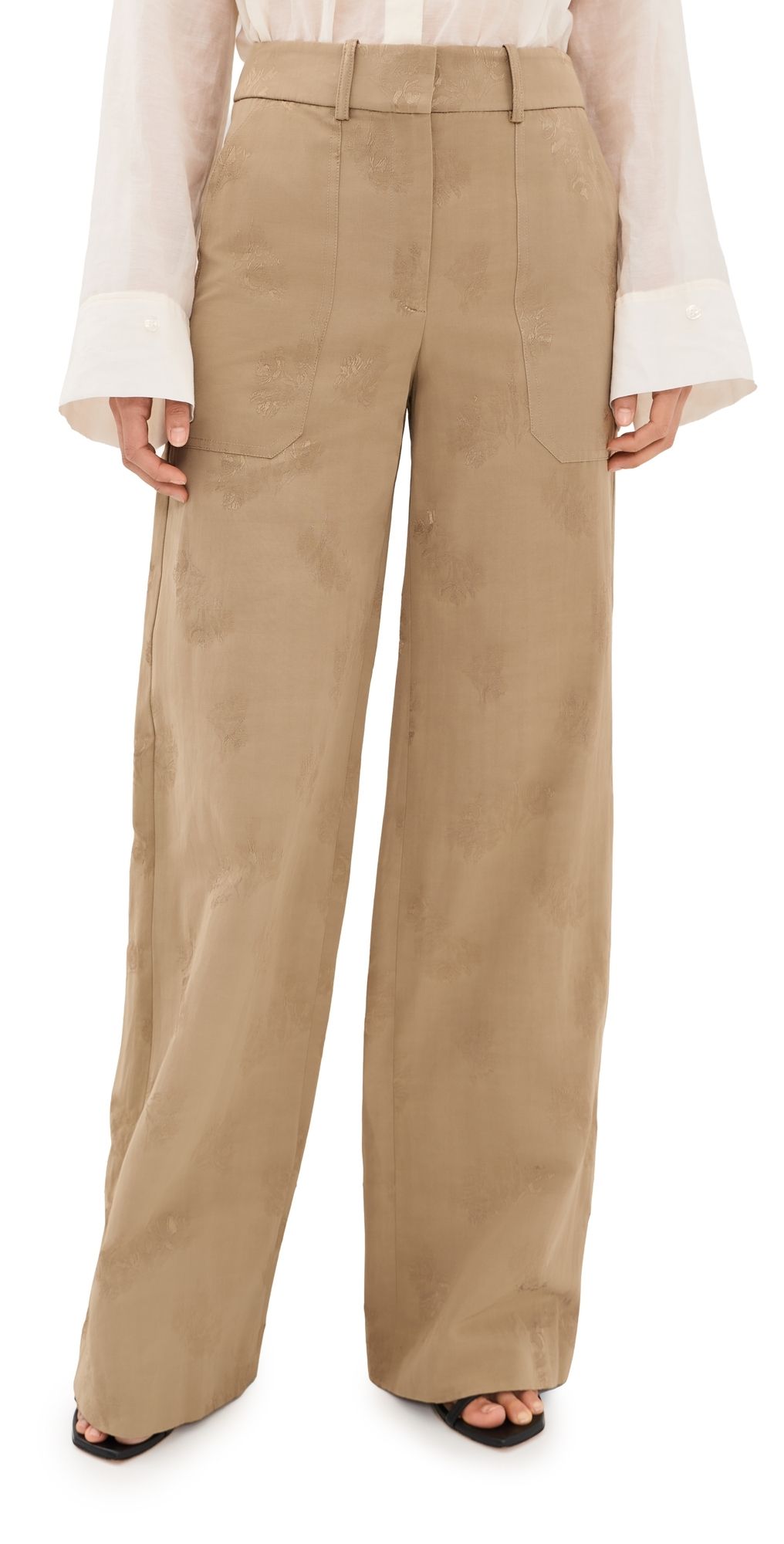 Veronica Beard Cole Wide Leg Trousers Sand 6
