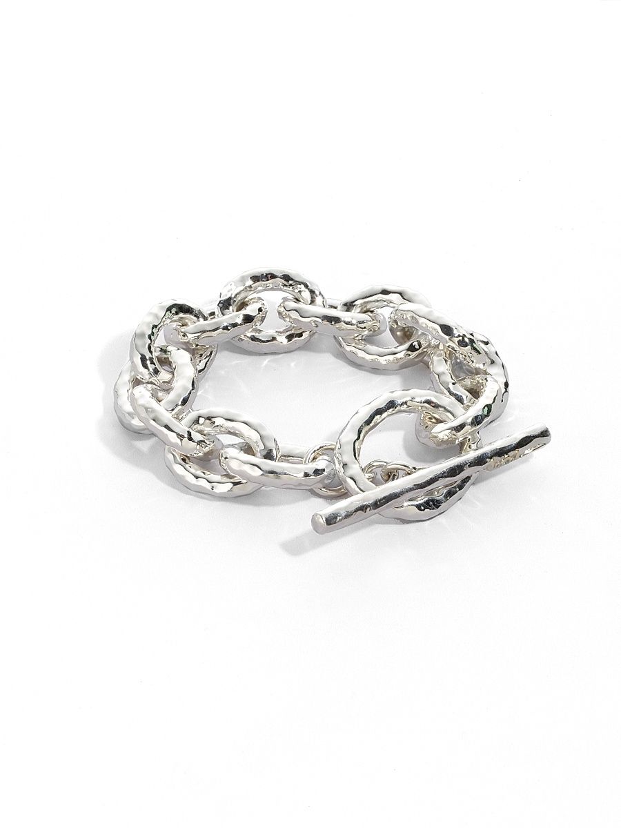 Women's Classico Jumbo Sterling Silver Hammered Bastille Link Bracelet - Silver