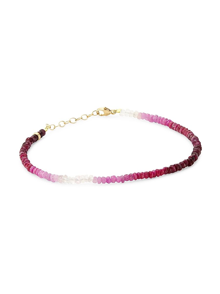 Women's Arizona 14K Yellow Gold & Ombré Ruby Beaded Bracelet - Ruby