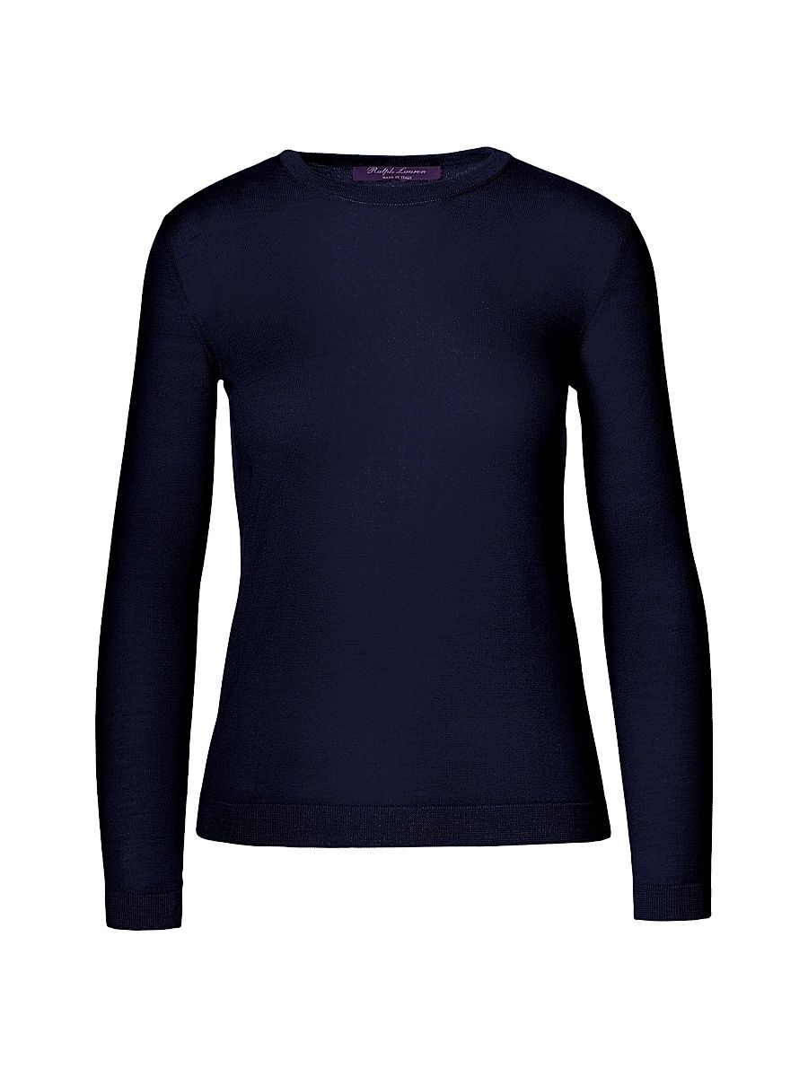 Women's Cashmere Crewneck Sweater - Lux Navy - Size XS