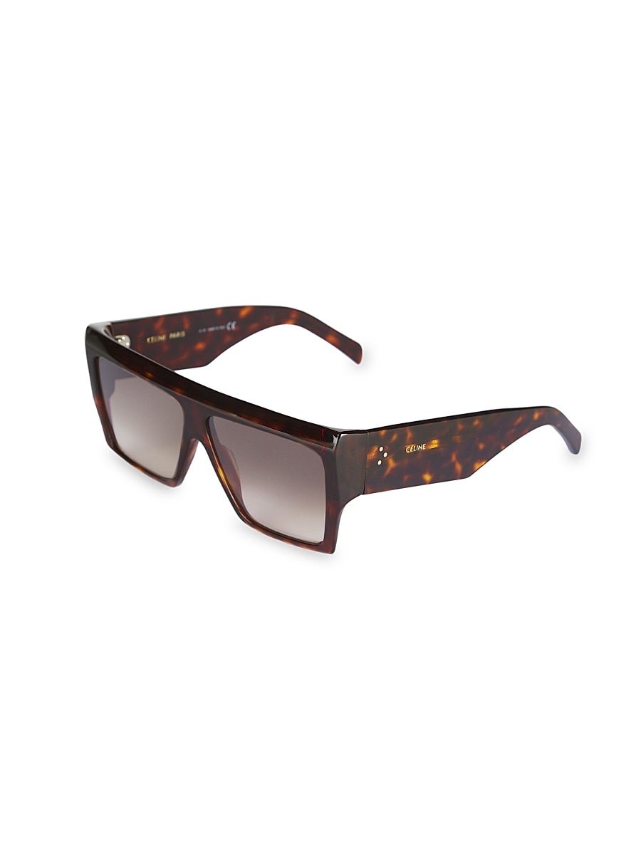Men's 60MM Oversized Square Sunglasses - Havana