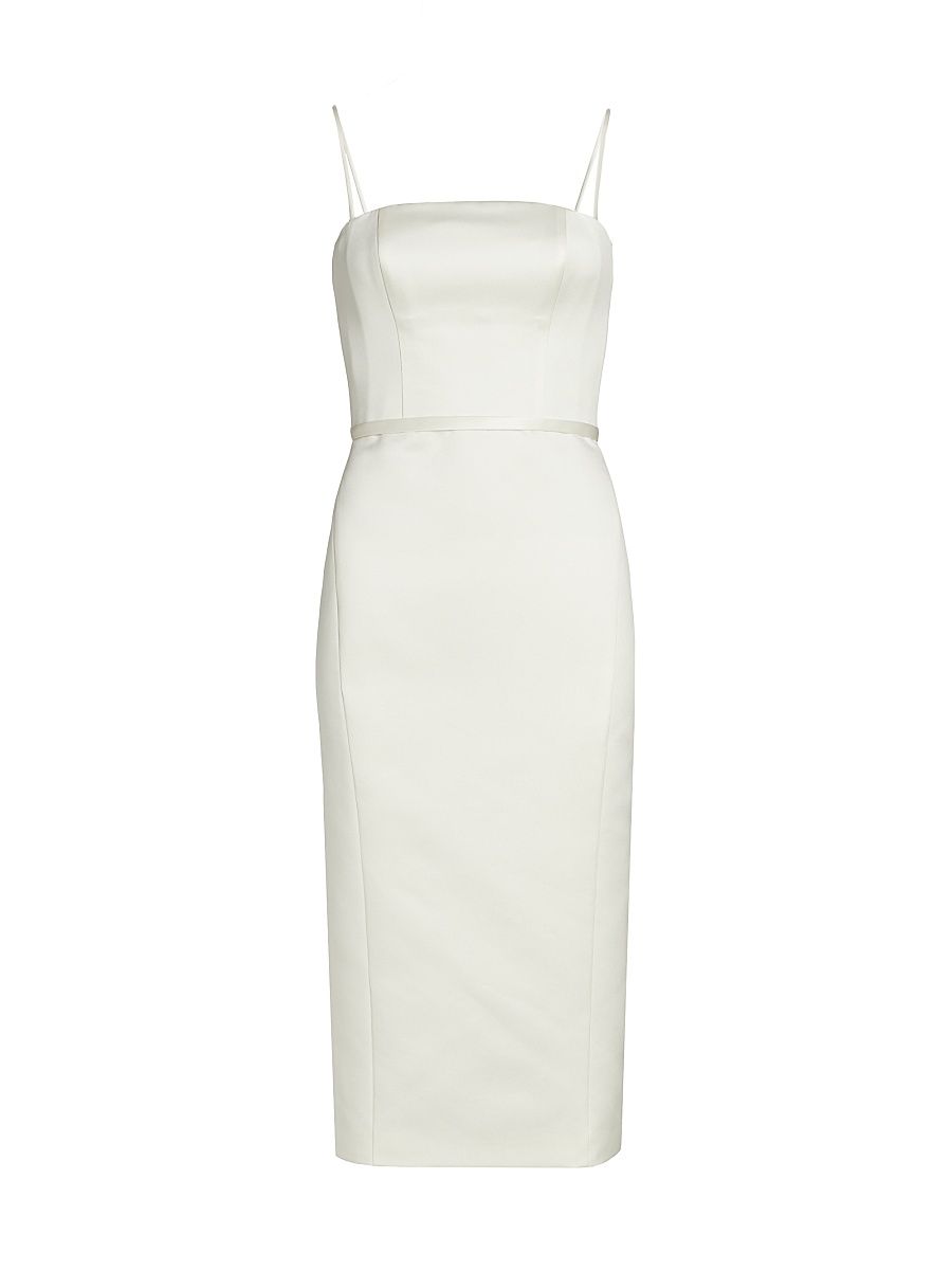 Women's Duchess Satin Sheath Dress - Ivory - Size 16