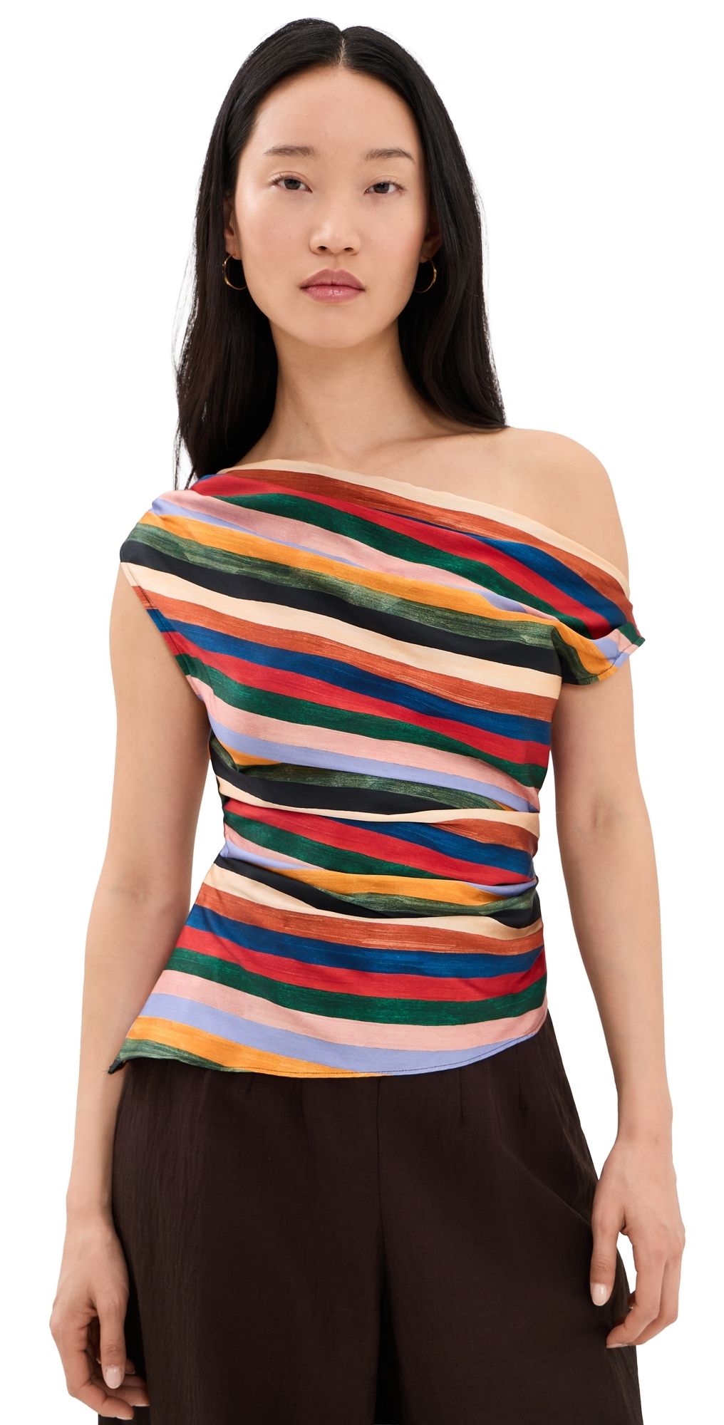STAUD Phare Silk Top Artist Stripe 16
