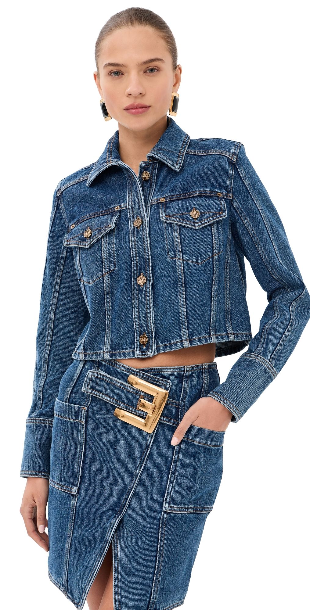 Balmain Dark Denim Jacket Bleu Jean Dark 38