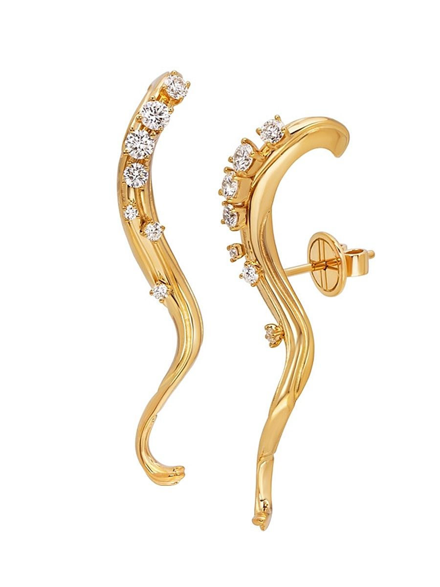 Women's Bahia 18K Yellow Gold & Diamond Earrings - Yellow Gold