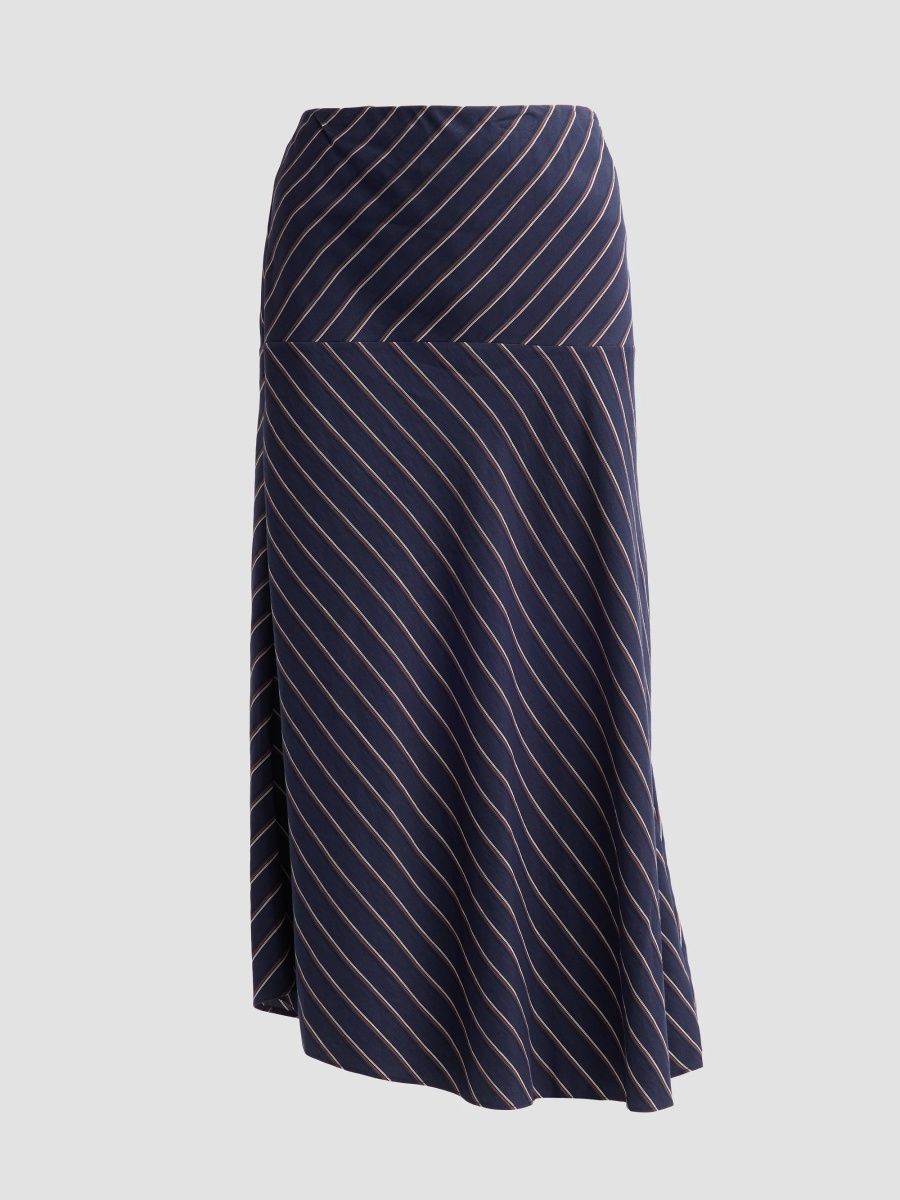 A. L.C. Women's Kara Pinstriped A-Line Midi Skirt - Inkwell Multi - Size XS