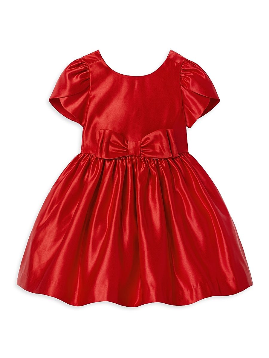 Baby Girl's, Little Girl's & Girl's Holiday Bow Satin Dress - Red - Size 12