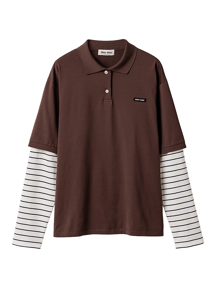 Women's Jersey Polo Shirt - Brown - Size Small