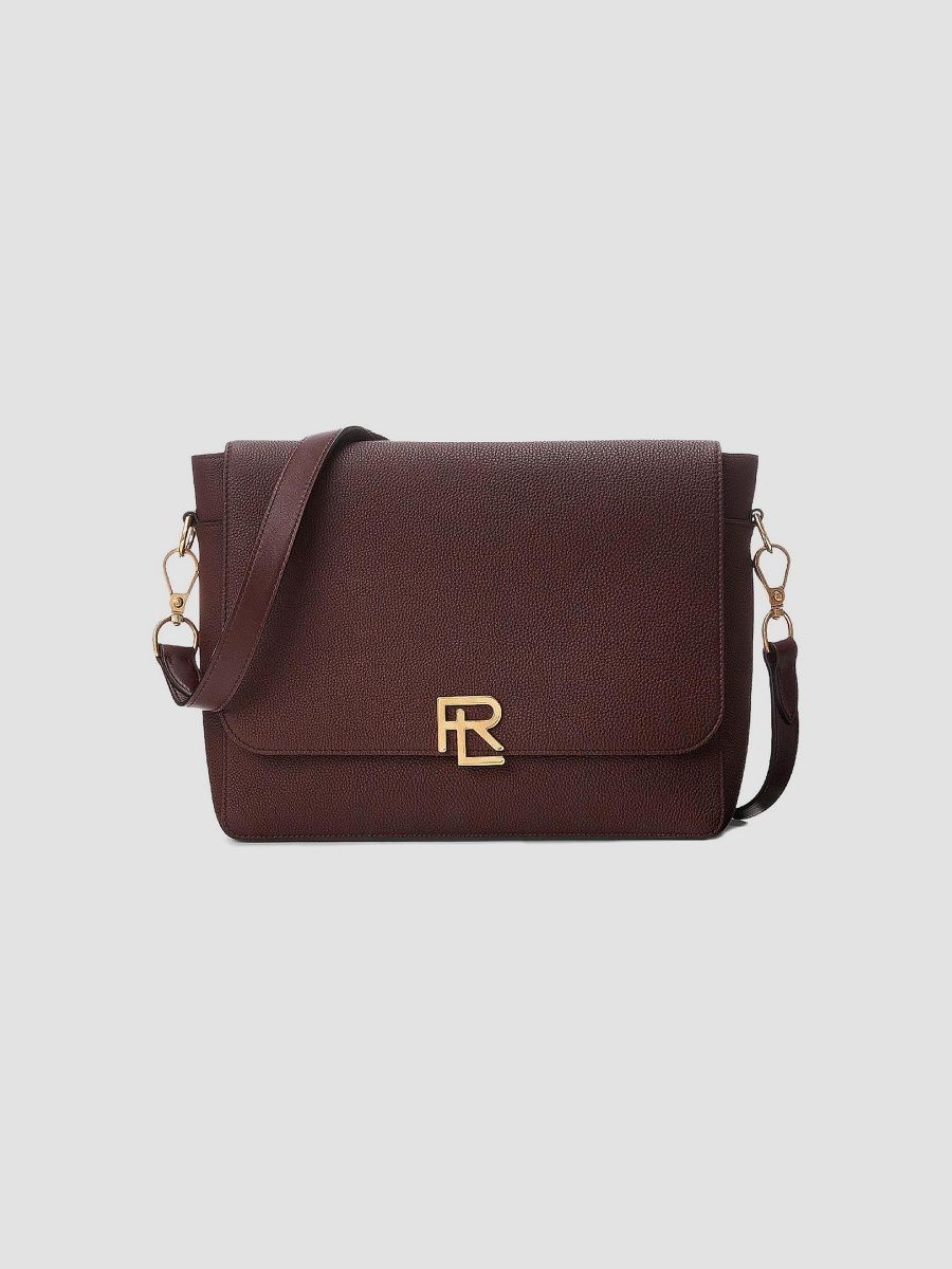 Ralph Lauren Purple Label Men's Pebbled Leather Briefcase - Dark Brown
