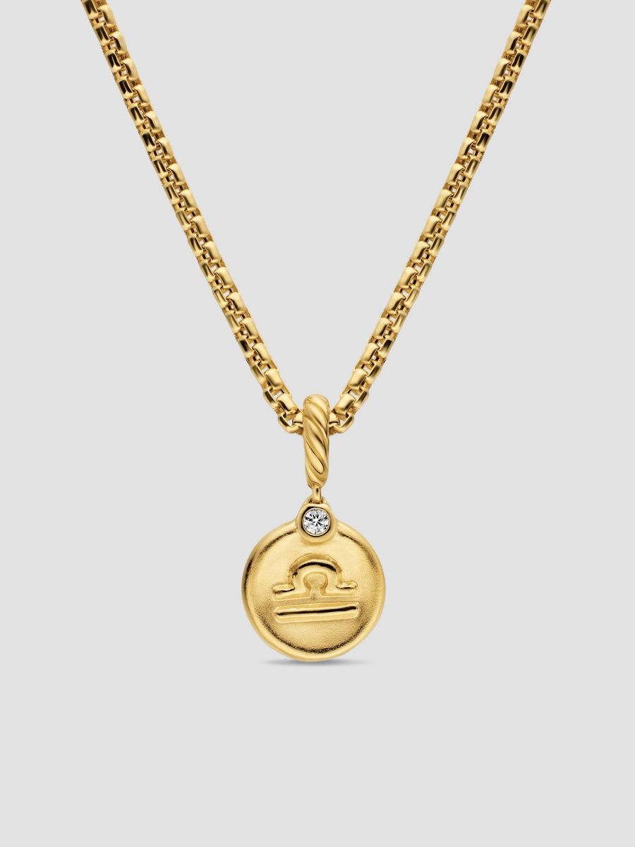 David Yurman Women's Petite Libra Amulet in 18K Yellow Gold with Diamond, 10.4MM - Gold