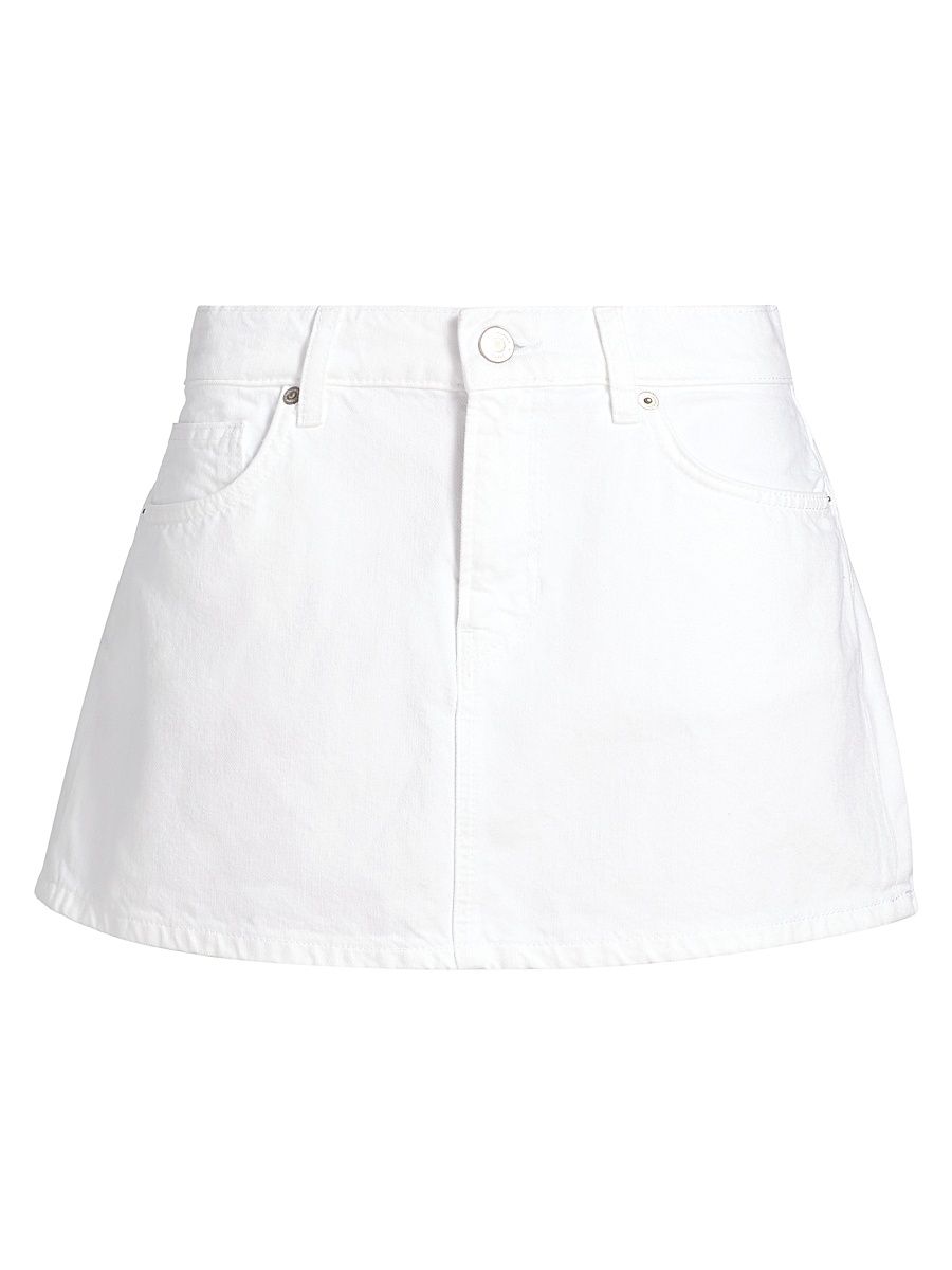 Women's Hazel Low-Rise Denim Miniskirt - Optic White - Size 31