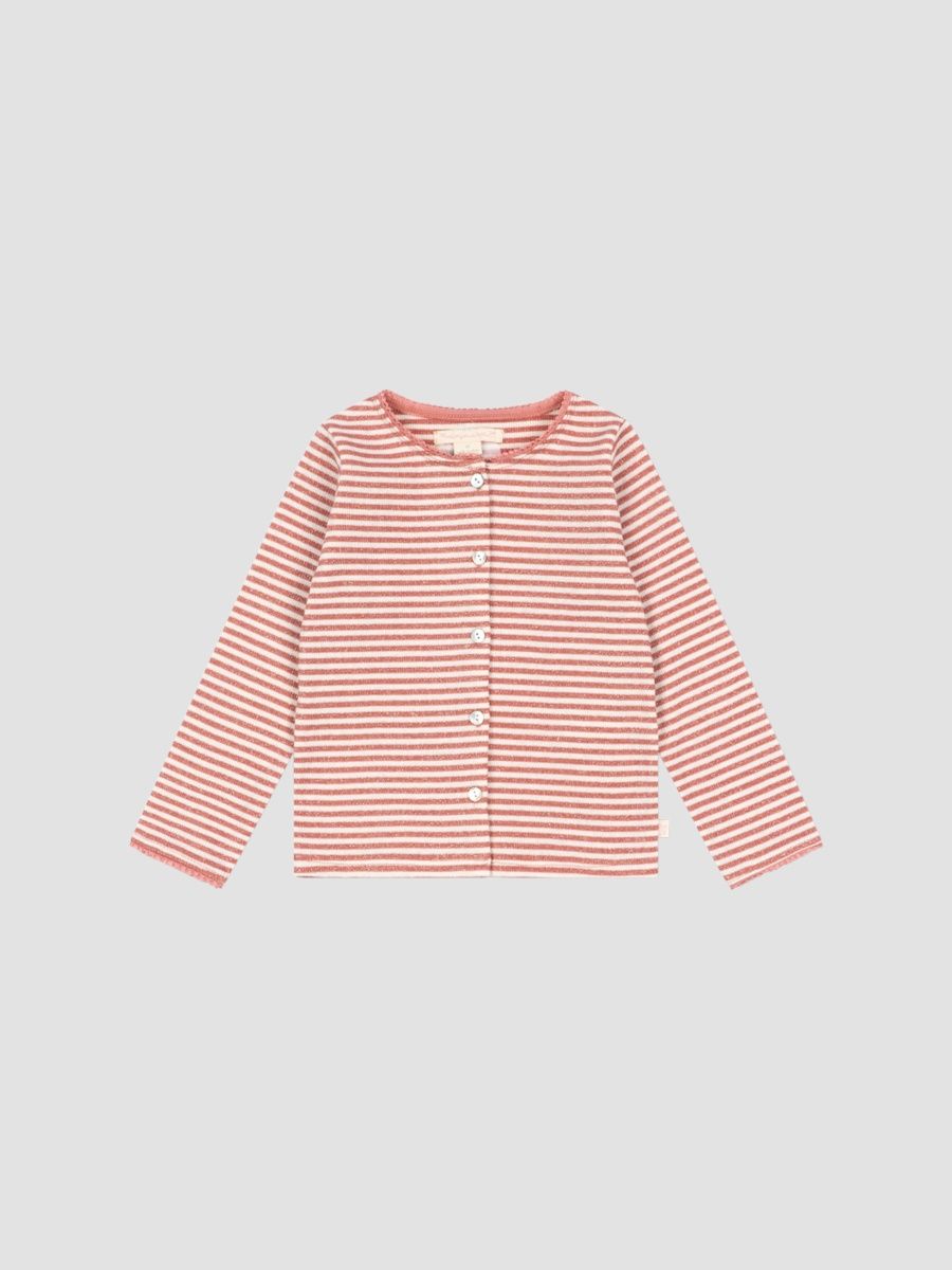 Konges Slojd Girl's Baby Girl's, Little Girl's & Girl's Roli Stripe Cardigan - Rose Cream Stripe - Size 9