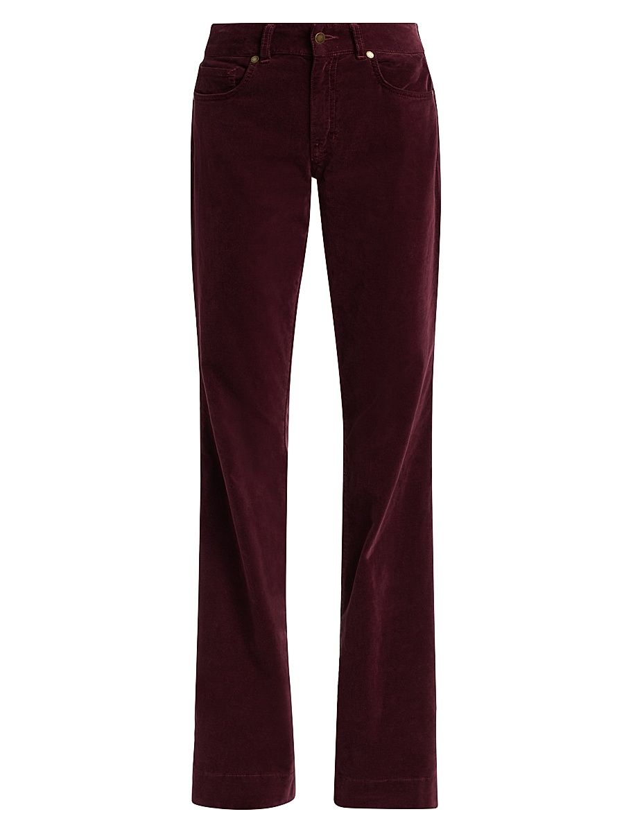 Women's Kyle Velvet Slim-Cut Jeans - Pinot Noir Velveteen Denim - Size 30