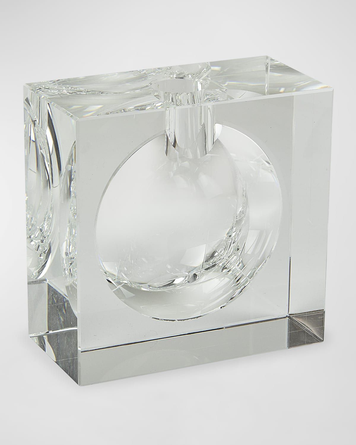 Clear Crystal Vase Square W/Bubble -Large