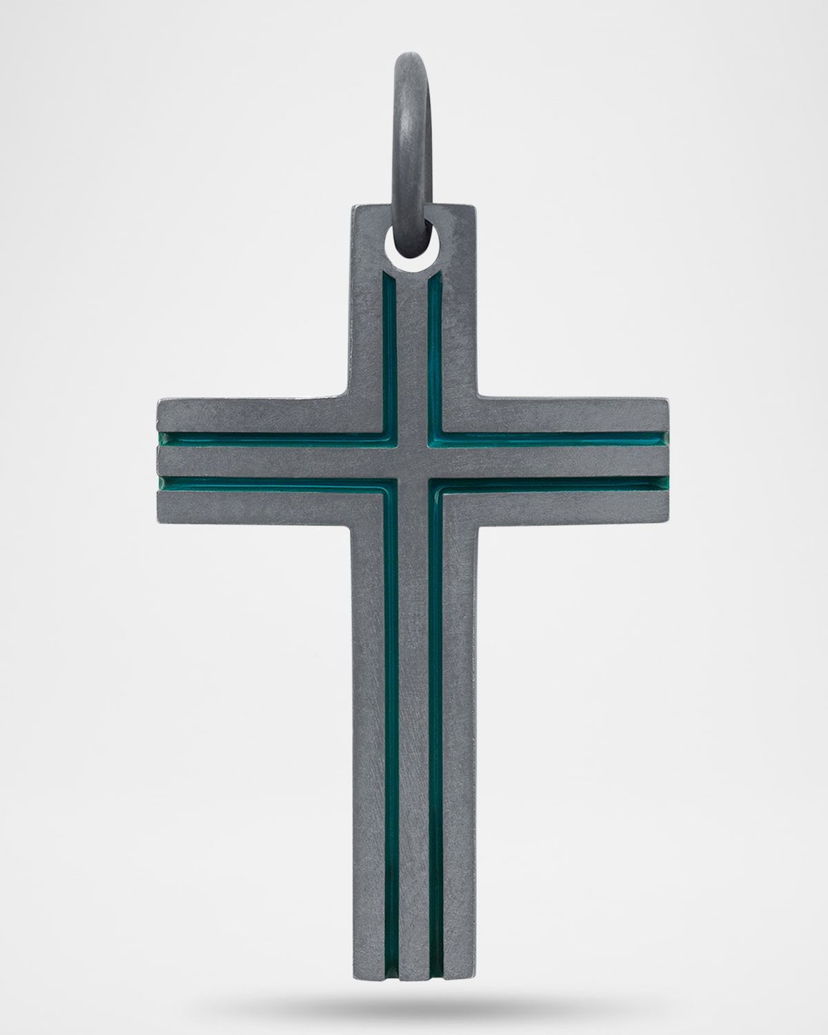 Men & apos;s The Cross Oxidized Sterling Silver Art Deco Cross Pendant