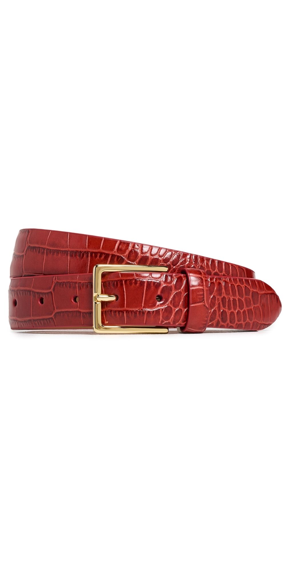 Anderson's Narrow Semi Formal Croc Print Belt Red 75