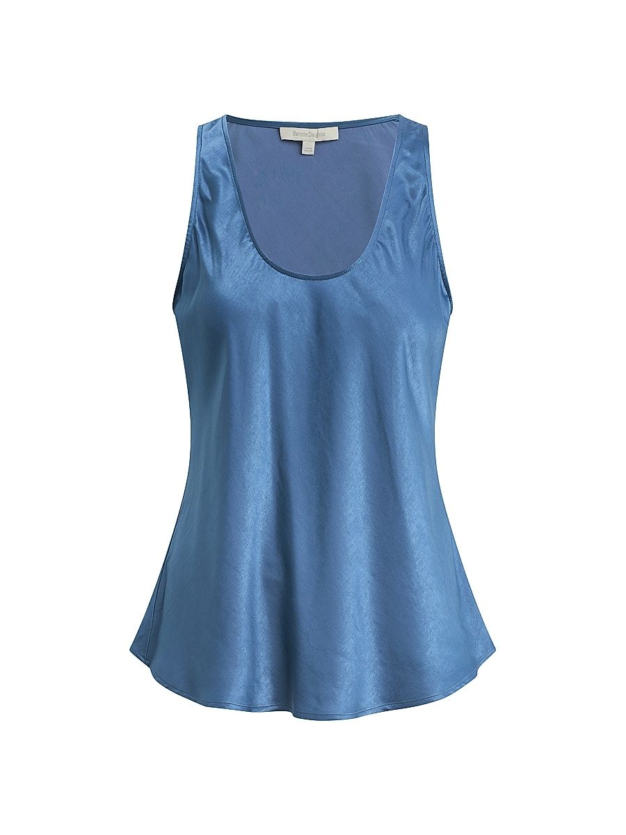 Women's The Clean Cut Satin Tank - River Blue - Size XS