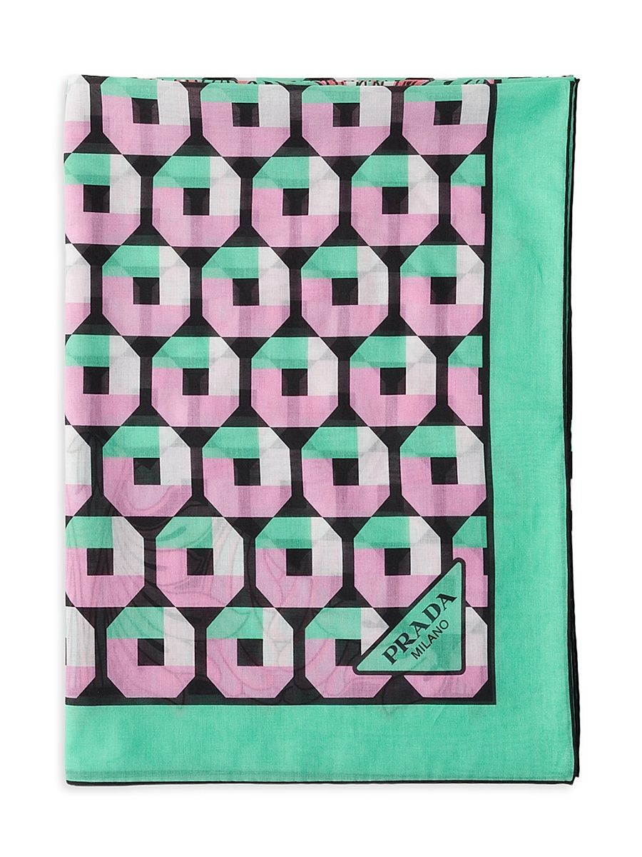 Women's Printed Cotton Beach Sarong - Green