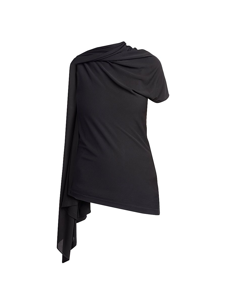 Women's Isadra Draped Top - Black - Size XL