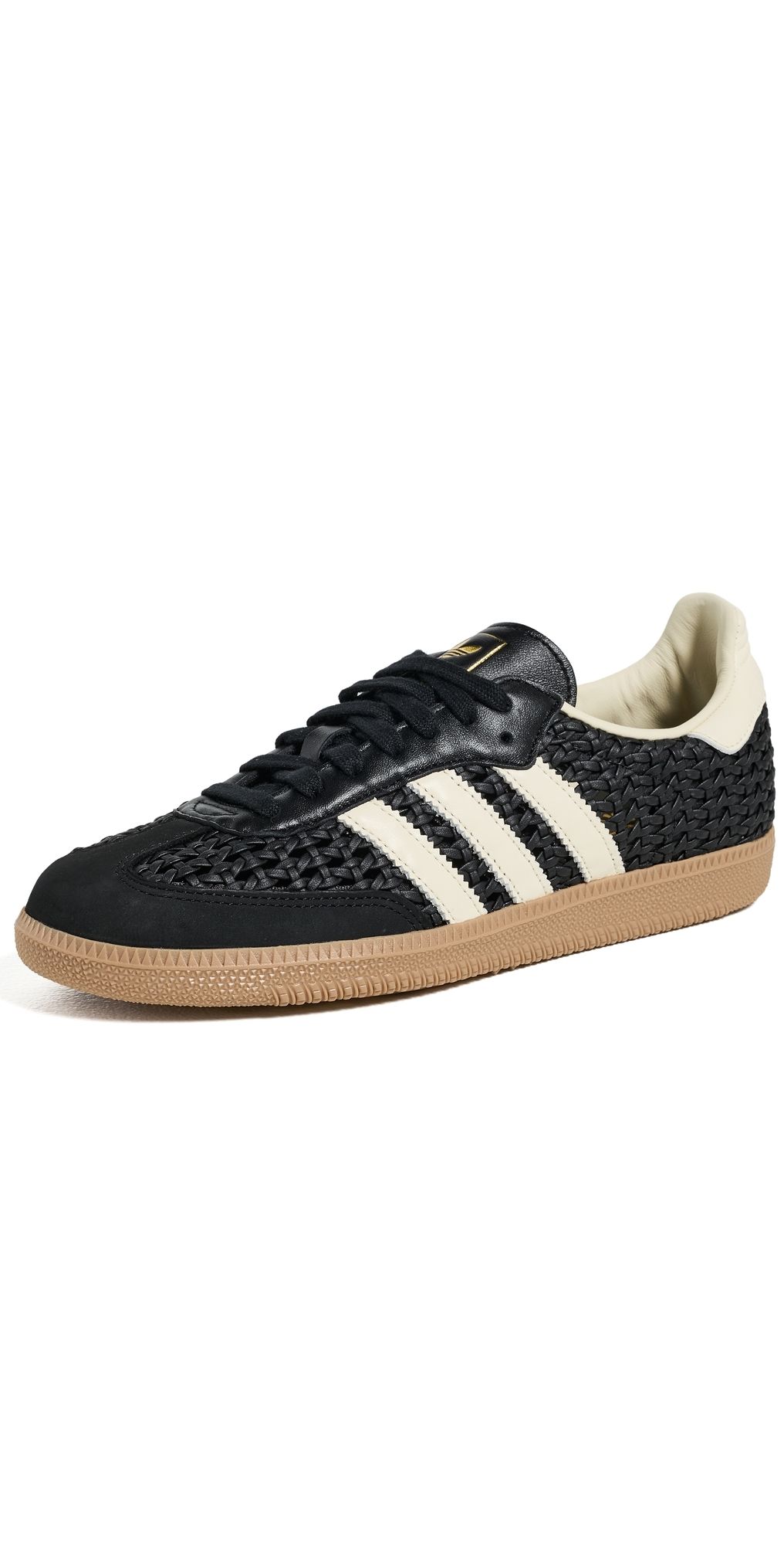 adidas Samba OG Woven Sneakers Black/Cream White/Gold Met 9